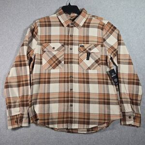 Brixton Flannel Shirt Bowery LS Button Plaid Shacket NWT